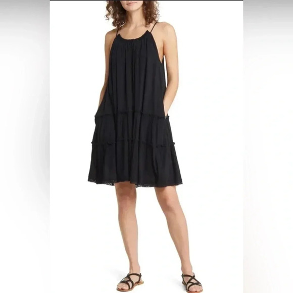 Treasure & Bond Tiered Halter Midi Dress Casual Summer NWT Size Small - Picture 1 of 11